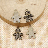 20pcs 18x12mm Charm Gingerbread Man 3 Colors Tie Bow Boy Charms Cute Boy Pendant Charms For Jewelry Making ef3651