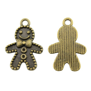 20pcs 18x12mm Charm Gingerbread Man 3 Colors Tie Bow Boy Charms Cute Boy Pendant Charms For Jewelry Making ef3651