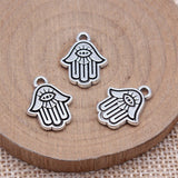 WYSIWYG 20pcs 18x13mm Antique Silver Color Double Sided Eye Palm Charms Pendant For DIY Jewelry Making