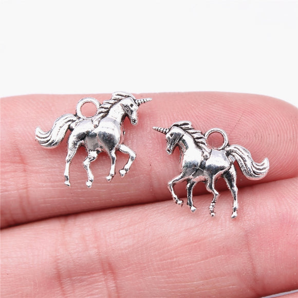 20pcs 18x13mm Unicorn Charms For Jewelry Making Antique Silver Plated Antique Bronze Color Jewelry Findings EF4100