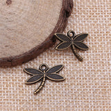 WYSIWYG 20pcs 18x14mm Charms Dragonfly Tibetan Bronze Color Antique Silver Color Jewelry Making DIY Handmade Craft Pendant