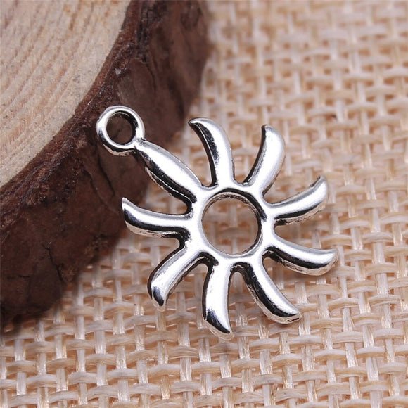 WYSIWYG 20pcs 18x15mm Antique Silver Color Sun Charms Pendant For Jewelry Making DIY Jewelry Findings