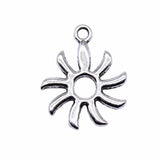 WYSIWYG 20pcs 18x15mm Antique Silver Color Sun Charms Pendant For Jewelry Making DIY Jewelry Findings