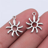 WYSIWYG 20pcs 18x15mm Antique Silver Color Sun Charms Pendant For Jewelry Making DIY Jewelry Findings