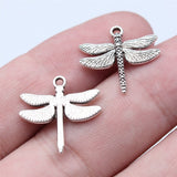 WYSIWYG 20pcs 18x18mm Antique Silver Color Dragonfly Charms Pendant For DIY Jewelry Making Handmade Jewelry Craft Findings