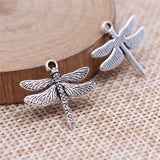 WYSIWYG 20pcs 18x18mm Antique Silver Color Dragonfly Charms Pendant For DIY Jewelry Making Handmade Jewelry Craft Findings