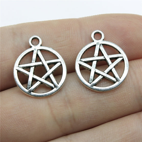 WYSIWYG 20pcs 18x20mm 3 Colors Pentagram Star Alloy Charms For Necklace Pendants Bracelet Findings DIY Jewelry Making