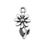 WYSIWYG 20pcs 19x10mm Charms Flower Tibetan Silver Color Pendants Antique Jewelry Making DIY Handmade Craft
