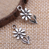 WYSIWYG 20pcs 19x10mm Charms Flower Tibetan Silver Color Pendants Antique Jewelry Making DIY Handmade Craft
