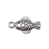 WYSIWYG 20pcs 19x10mm Fish Charm Pendants For Jewelry Making Antique Silver Color Fish Pendants Charm Fish