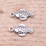 WYSIWYG 20pcs 19x10mm Fish Charm Pendants For Jewelry Making Antique Silver Color Fish Pendants Charm Fish