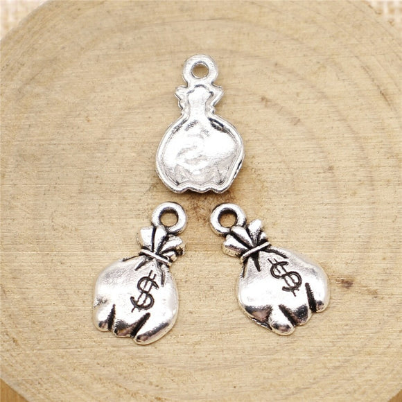 WYSIWYG 20pcs 19x11mm Moneybag Charms For Jewelry Making Jewelry Accessories Antique Silver Plated Antique Bronze Plated