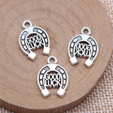 WYSIWYG 20pcs 19x13mm Antique Silver Color Good Luck Horse Shoe Charms Pendant For DIY Jewelry Making