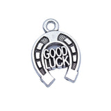 WYSIWYG 20pcs 19x13mm Antique Silver Color Good Luck Horse Shoe Charms Pendant For DIY Jewelry Making