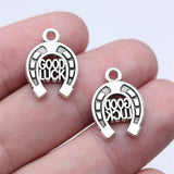 WYSIWYG 20pcs 19x13mm Antique Silver Color Good Luck Horse Shoe Charms Pendant For DIY Jewelry Making