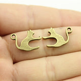 WYSIWYG 20pcs 19x14mm Pendant Cat Cat Charm Pendants For Jewelry Making 2 Colors Cat Pendants
