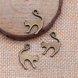 WYSIWYG 20pcs 19x14mm Pendant Cat Cat Charm Pendants For Jewelry Making 2 Colors Cat Pendants