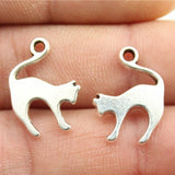 WYSIWYG 20pcs 19x14mm Pendant Cat Cat Charm Pendants For Jewelry Making 2 Colors Cat Pendants