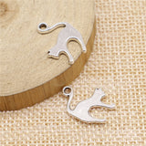 WYSIWYG 20pcs 19x14mm Pendant Cat Cat Charm Pendants For Jewelry Making 2 Colors Cat Pendants