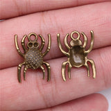 WYSIWYG 20pcs 19x14mm Spider Charms For Jewelry Making Antique Silver Plated Antique Bronze Color Jewelry Findings