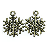 WYSIWYG 20pcs 19x15mm 3 Colors Antique Gold Color Antique Silver Color Antique Bronze Christmas Snowflake Charms