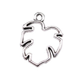 WYSIWYG 20pcs 19x15mm Hollow Leaves Charms For Jewelry Making DIY Jewelry Findings Antique Silver Color Zinc Alloy Charms