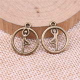 WYSIWYG 20pcs 19x16mm Yoga Charms For Jewelry Making Jewelry Accessories Antique Silver Plated Antique Bronze Plated