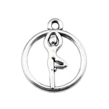 WYSIWYG 20pcs 19x16mm Yoga Charms For Jewelry Making Jewelry Accessories Antique Silver Plated Antique Bronze Plated