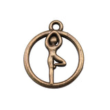 WYSIWYG 20pcs 19x16mm Yoga Charms For Jewelry Making Jewelry Accessories Antique Silver Plated Antique Bronze Plated