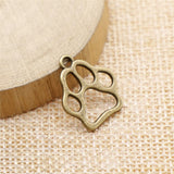 WYSIWYG 20pcs 19x17mm 3 Colors Antique Gold Color Antique Silver Color Antique Bronze Hollow Dog Paw Charms For Jewelry Making