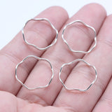 WYSIWYG 20pcs 19x19mm/30x30mm Antique Silver Color Irregular Circle Charms Pendant For DIY Jewelry Making