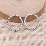WYSIWYG 20pcs 19x19mm Antique Silver Color Hammered Circle Charms EF3679