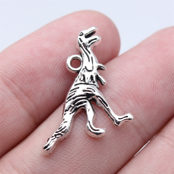 WYSIWYG 20pcs 19x22mm Antique Silver Color Dinosaur Charms Pendant For DIY Jewelry Making Handmade Jewelry Craft Findings