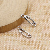 WYSIWYG 20pcs 19x6mm Charms Safety Pin Baby Diaper Tibetan Bronze Silver Color Pendants Jewelry Making DIY Handmade Craft