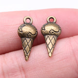 WYSIWYG 20pcs 19x8x4mm Ice Cream Charms Pendants For Jewelry Making Antique Silver Plated Antique Bronze Color Jewelry Findings