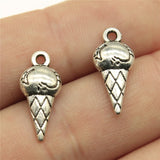 WYSIWYG 20pcs 19x8x4mm Ice Cream Charms Pendants For Jewelry Making Antique Silver Plated Antique Bronze Color Jewelry Findings