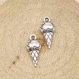 WYSIWYG 20pcs 19x8x4mm Ice Cream Charms Pendants For Jewelry Making Antique Silver Plated Antique Bronze Color Jewelry Findings