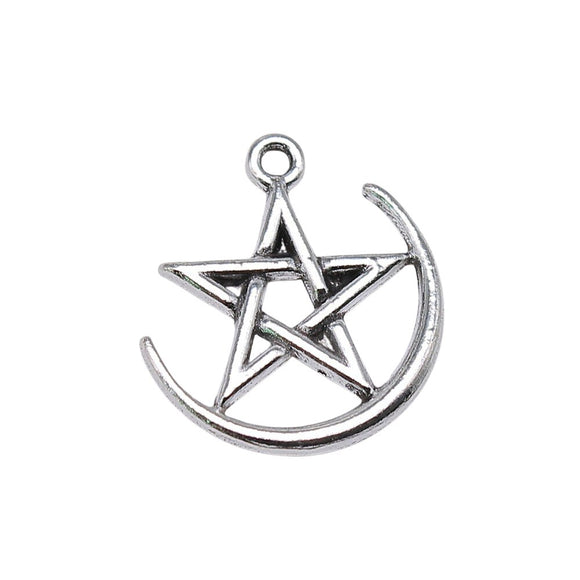 WYSIWYG 20pcs 2 Colors 16x17mm Star Pentagram Charms Geometric Amulet Pendant Accessories Making Necklaces Earring Making