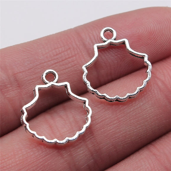WYSIWYG 20pcs 2 Colors 17x18mm Hollow Shell Charms For Jewelry Making Jewelry Findings