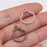 WYSIWYG 20pcs 2 Colors 17x18mm Hollow Shell Charms For Jewelry Making Jewelry Findings