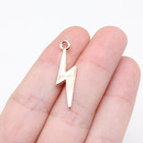 WYSIWYG 20pcs 2 Colors Antique Bronze Tone 28x7mm Lightning Charms Pendant For Jewelry Making Jewelry Findings
