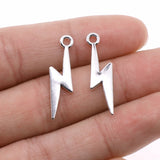 WYSIWYG 20pcs 2 Colors Antique Bronze Tone 28x7mm Lightning Charms Pendant For Jewelry Making Jewelry Findings