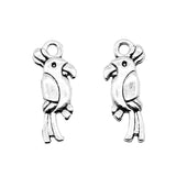 WYSIWYG 20pcs 20mm Antique Silver Color Tone Parrot Charm Parrot Pendants Double Sided Bird Pendants For Jewelry Making