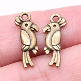 WYSIWYG 20pcs 20mm Antique Silver Color Tone Parrot Charm Parrot Pendants Double Sided Bird Pendants For Jewelry Making