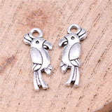 WYSIWYG 20pcs 20mm Antique Silver Color Tone Parrot Charm Parrot Pendants Double Sided Bird Pendants For Jewelry Making