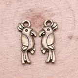 WYSIWYG 20pcs 20mm Antique Silver Color Tone Parrot Charm Parrot Pendants Double Sided Bird Pendants For Jewelry Making