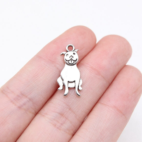 20pcs 20x10mm Antique Silver Color Puppy Charms For Jewelry Making EF4643