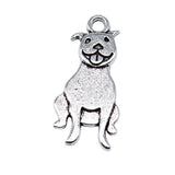 20 dijes de cachorro de 20 x 10 mm en color plata antigua para hacer joyas EF4643