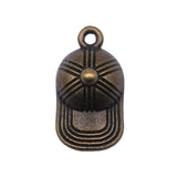 WYSIWYG 20pcs 20x10mm Baseball Cap Charms Pendants For Jewelry Making Antique Silver Plated Antique Bronze Color