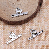 WYSIWYG 20pcs 20x11mm I Love Gymnastics Charms Pendant I Love Gym Charms Pendant For Jewelry Making